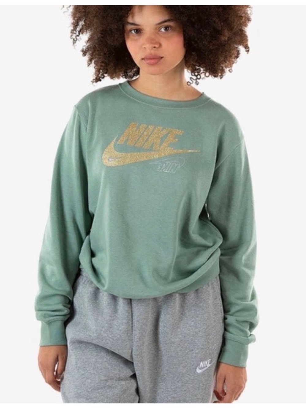 Nike Women’s Cropped Sweatshirt- Sage Green
